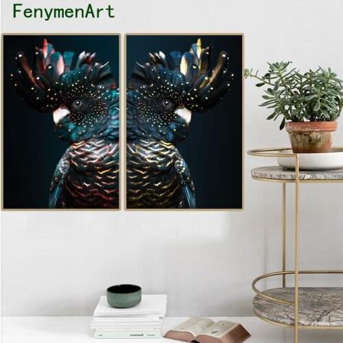 Colored Canvas Print Painting Modern Wall Art Parrot Hummingbird Posters Birds And Flowers Picture For Living Room Home Decor