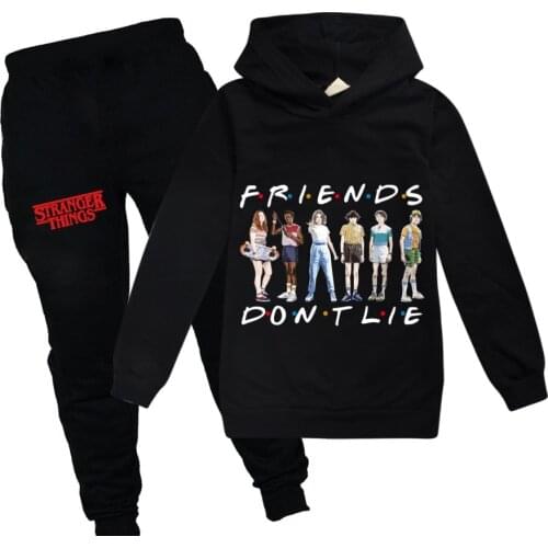 Kids Clothes for Boys Stranger Things Cosplay Costume Girls Cotton Long Sleeve Childrens Sport Suits Hoodies Tops +Pants Set