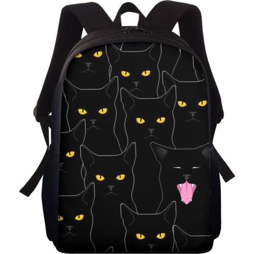 15” Kids Backpack School Bags For Teenagers Girls Boys Schoolbag Kawaii Cat Pattern Children Book Bag Customized Student Bagpack