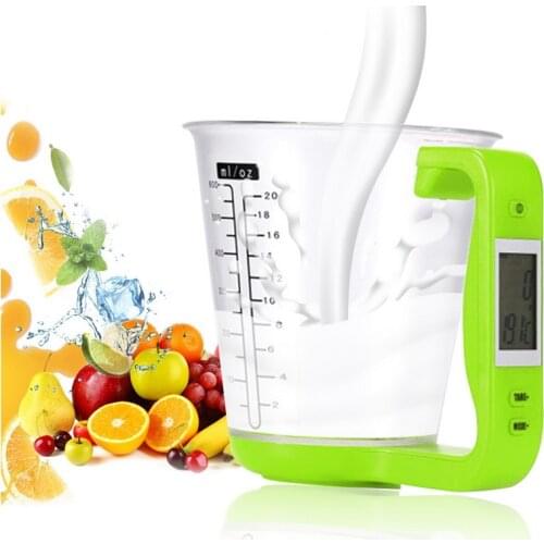 Electronic Measuring Cup Kitchen Scales Digital Beaker Host Weigh Temperature Measurement Cups With LCD Display