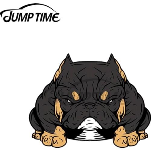 JumpTime 13 x 3.7cm Exotic Bully Black Tricolor Dog American Bullies Pitbull Vinyl Car Stickers Waterproof Scratch-proof Decal