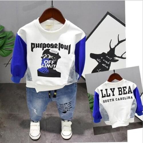 Baby Clothing Sets Kids Clothes spring Autumn Baby Sets Kids Long Sleeve Sports Suits boys T-shirts + jeans 2pcs Suit Boys Cloth