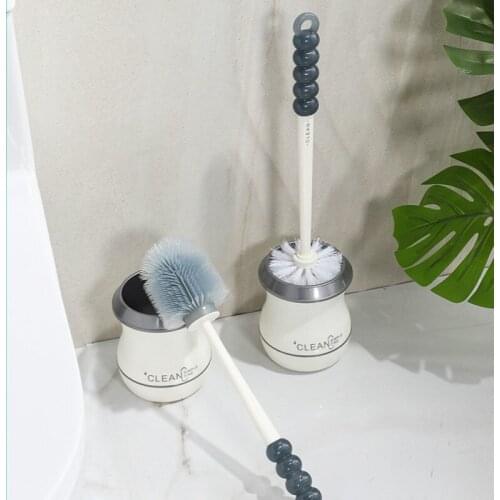 Creative White Toilet Brush Nordic Wall Mounted No Dead Spots Bathroom Toilet Brush Set with Stand Escobilla Wc Home Items DH50M
