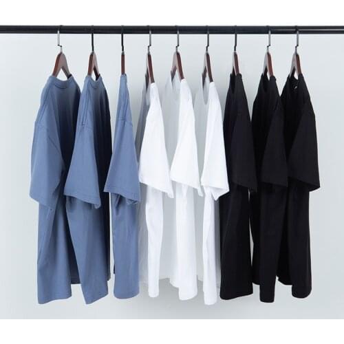 Summer Daily Casual Basic Mens T Shirts Soft 100% Cotton Loose O-Neck Short Sleeve Harajuku Plain Tee Shirt 4XL 5XL Black White