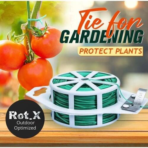 30/50m Garden Plant Fixed Rope Reusable Green Coate String With Cutter Sturdy Plant Twist Tie Gardening Vegetable Grafting Fixer