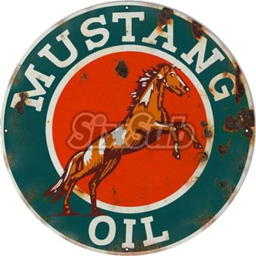 Red Mus-tang Motor Oil Sign moto stickers decals# 027027