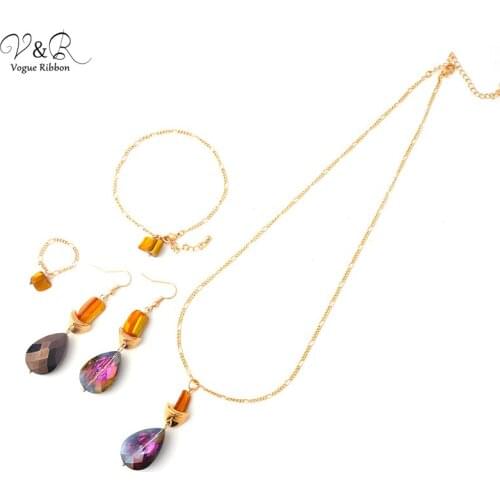 New Arrival Trend 2020 Necklace Earring Bracelet Ring Set Diy Package By Gold Metal/ Acetate/ Pearl/ Acrylic/ Enamel Leaf/ Shell