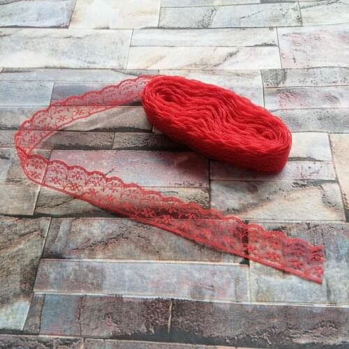Wholesale 10 yards 22mm Width Red Lace Ribbon Embroidery Lace DIY Jewelry Decoration Clothing Accessories
