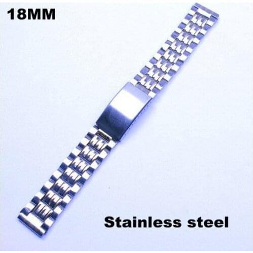 Wholesale 20pcs / lots High quality 18MM stainless steel watch band silver with gold color watch strap - 80306