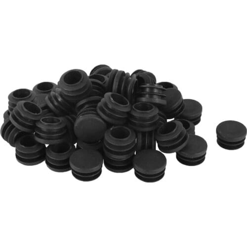 Plastic Round Cap Chair Table Legs Ribbed Tube Insert 22mm Dia 50 Pcs