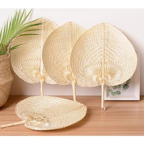 Pushan Arts Hand Made Fan Peach Shaped Bamboo Fan Summer Cool Air Fan DIY Characteristic