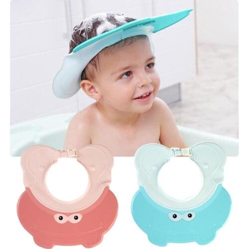 Adjustable Baby Wash Hair Ear Shield Caps Kids Elastic Shampoo Cap Infant Safety Bath Shower Hat Bating Eye Ear Protection Hats