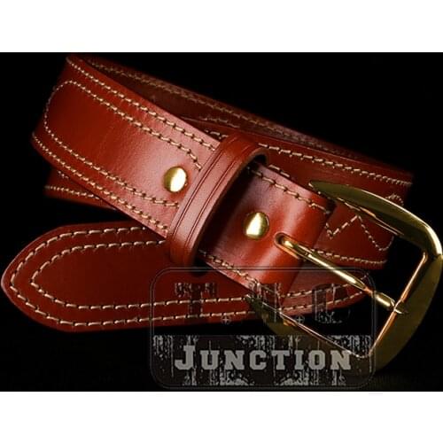 Emerson Tactical waist Contour Belt SB6 Fancy Stitched 1.75" Duty Belt Brass Buckle Superior Saddle Leather Contour Belt