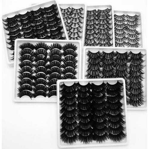 NEW 18pair Fluffy Lashes Mink Hair False Eyelashes 20mm-25mm 3d Lashes Dramatic Long Messy Natural Lashes Makeup Mink Eyelashes