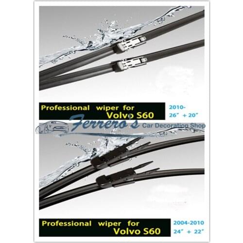 Free shipping 2pcs/lot car styling Wiper blades for 2004-2009 2010-2015 Volvo S60 J hook wiper arms
