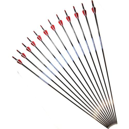 Pure Carbon arrow SF 31in Spine 500 600 700 800 ID 4.2 mm Carbon Arrows with Stainless Steel Arrow Head For Hunting Shooting
