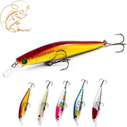 Thritop New Minnow Fishing Lure Artificial Hard Bait 125mm 13.5g 5 Colors TP022 High Quality Tremble Hooks Fishing Tackle