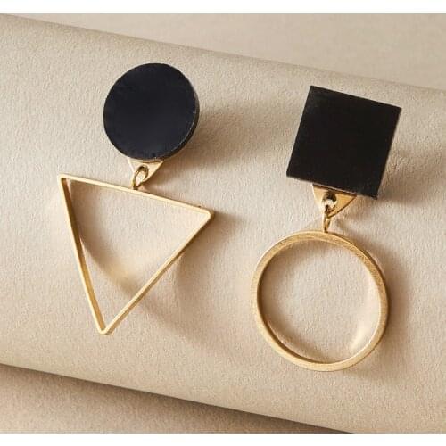 Tocona Exquisite Irregular Geometry Drop Dangle Earrings for Women Hollow Out Round Alloy Metal Party Jewelry Pendiente 13320