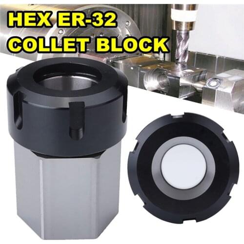 1PCS Hard Steel Hex ER32 Square Collet Chuck Holder Block CNC Lathe Tool Holder For CNC Lathe Engraving Machine
