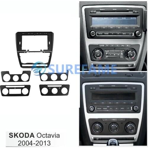 10.1 inch Car Radio Facia Panel for SKODA Octavia 2004-2013 Fascia Dash Kit Install Console Plate Adapter Bezel 10.1inch Trim