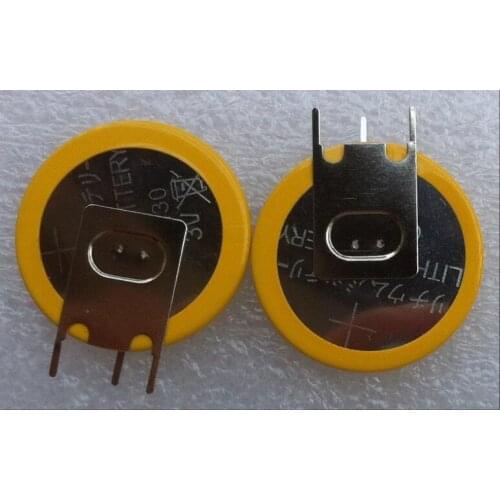 2PCS CR2430 button battery 3V CR 2430 vertical three foot welding foot button battery