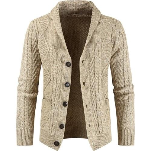 2020 Brand Man Cardigan Thick Slim Fit Jumpers Knitwear High Quality England Streetwear Casual Mens Clothes