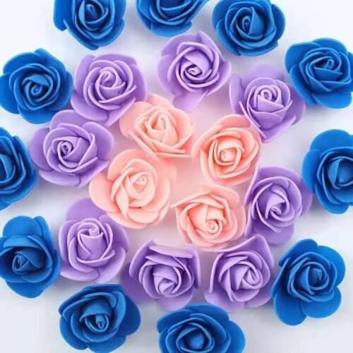500pcs/ Bag Multicolor Mini PE Foam Rose Head Artificial Handmade Rose Head DIY Wedding Home Decoration Festival Party supplies