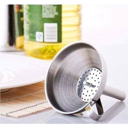 8/10.5/12.5/14.5/16.5cm Stainless Steel Funnel kitchen with bracket Oil conical funnel Sugar syrup dispenser ,high quality