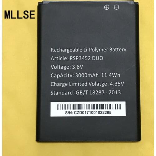 MLLSE 3000mAh battery for Prestigio MultiPhone PSP3452 3452 DUO BATTERY