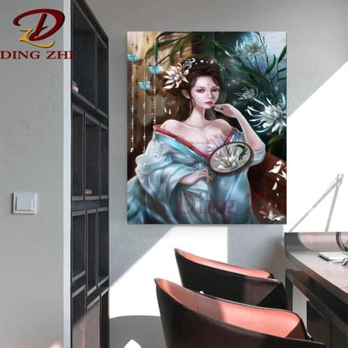 5D Diamond Painting Ancient Chinese Beauties Sexy Oriental Girl DIY Full Square Round Drill Cross Stitch Kit Mosaic Embroidery