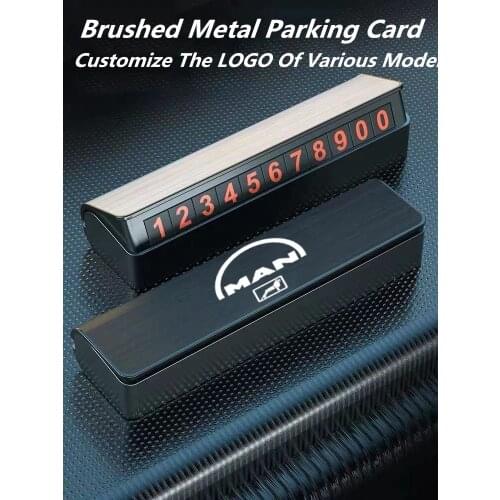 Car LOGO Temporary Parking Card Magnetic Hide Phone Number Card Plate Parking Card For MAN TGX TGE TGS TGM TGA Car Accessories