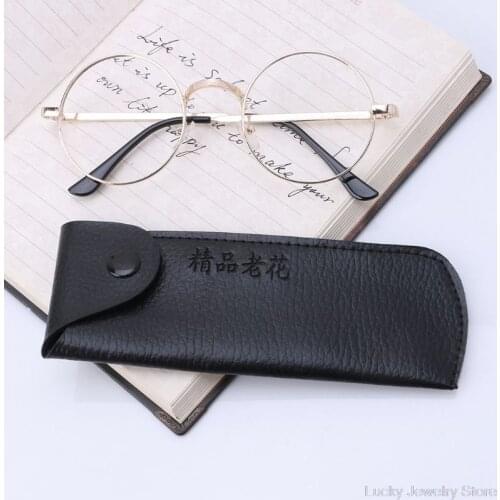 Reading Glasses Case Portable Outdoor Travel 360 Rotation Faux Leather Soft Protective Storage Lightweight Eyewear F25 21