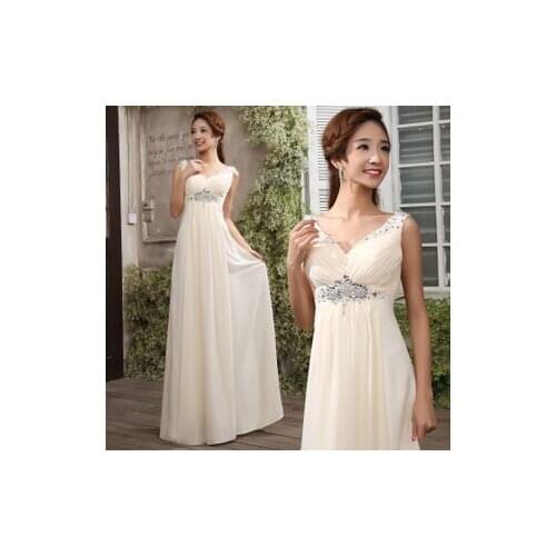 Champagne long design formal dress 2016 wedding formal dress double-shoulder slim evening dress the bride evening dress cgtrhyt