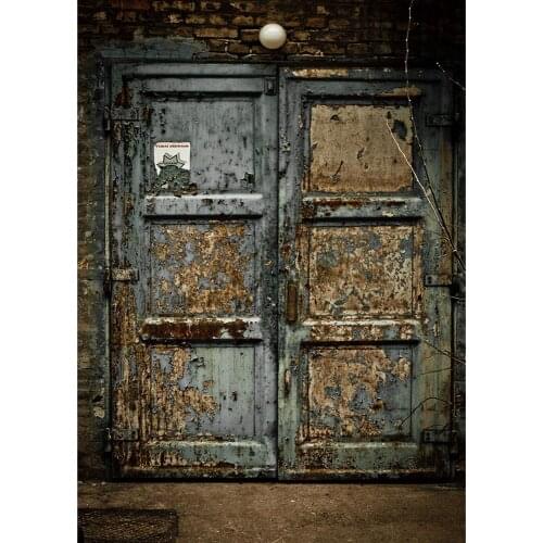 Photography Background Grunge Wooden Door Brick Wall Vinyl Cloth Backdrops Photo Studio for Portrait Children Baby Photophone