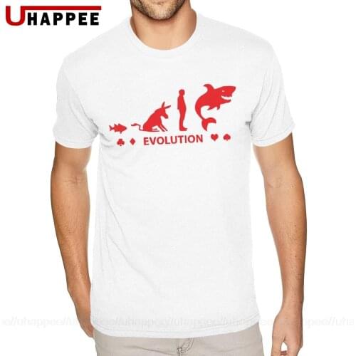 Poker Fish To Shark Evolution Mens Funny Poker T Shirt Guy 2020 High Quality T-Shirts Men Short Sleeve Cheap Price Branded Merch