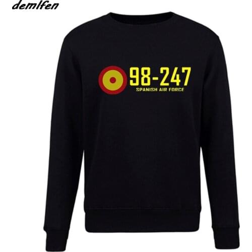 Men pullover Fleece Sweatshirt Fashion Spanish Air Force Roundel hoodie Free Sticker SPAF Spain 2 Sides Coat Sweatshirt Harajuku