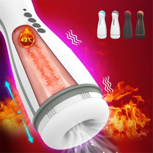 Mens Sports Masturbation Device Mens Electric Intelligent Voice Variable Speed Heating Sucking Massager Adult Airplane Cup