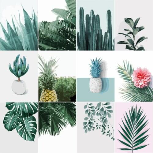 HUACAN Painting By Numbers Fruit Flower DIY Hand Painted Paintings Art Drawing On Canvas Home Decor Coloring By Numbers Leaf