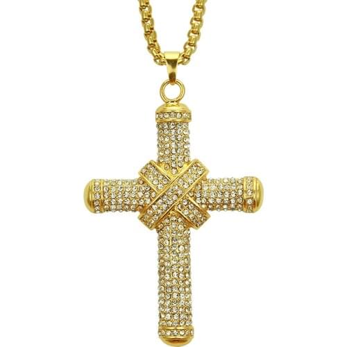 2021 New Cool Rap Trendsetter Hip Hop Accessories Diamond Jewelry Fashion Cross Necklace Cuba Chain Pendant