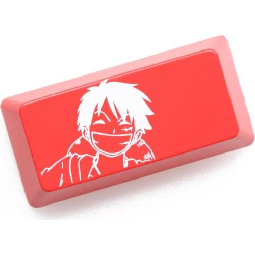 Novelty Shine Through Keycaps ABS Etched Shine-Through One Piece Luffy Sanj Nami Shanks Zoro black red keyboard enter backspace
