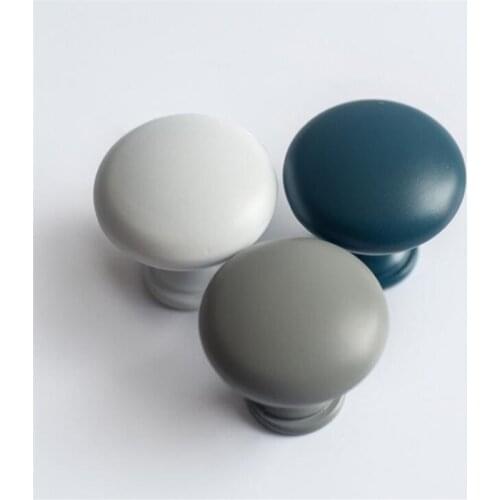 New Childrens Room Cabinet Door Handle American Wardrobe Shoe Cupboard Knob Handles White Blue Gray Drawer Pulls Furniture