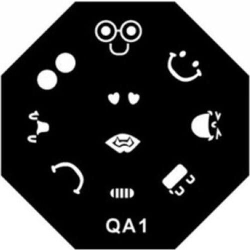 QA new design stamping plate Manicure Nail Image Stamp Template Love White circle QA01
