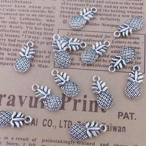 Wholesale 24pcs Charms Double pineapple 18x9mm Tibetan Silver Plated Pendants Antique Jewelry Making DIY Handmade Craft