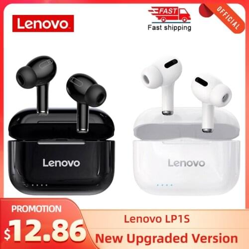 Original Lenovo LP1S TWS Wireless Headphones Bluetooth 5.0 Hi-Fi Earphones Sports waterproof headsets game earbuds with mic
