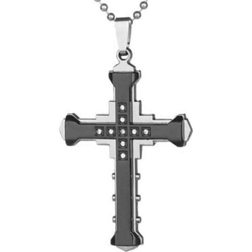 New Corss Pendient Mens Necklace Chain Gold Black Silver Color Stainless Steel Necklaces For Men Women Fashion Jewelry Wholesale