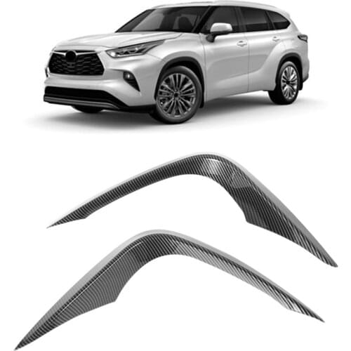 For Toyota Highlander 2020 2021 Front Fog Light Lamp Cover Trim Bumper Molding Garnish Eyebrow Eyelid