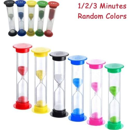 1/2/3 Minute Colorful Hourglass Sandglass Sand Clock Timers Sand Timer Shower Timer Tooth Brushing Timer Children Home Decors