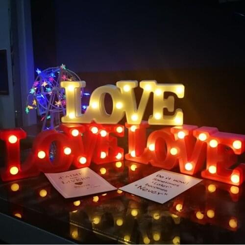 LED LOVE Table Lamp Battery Power Fairy Garland Girlfriend Birthday Gift Night Lights Bedroom Wedding Christmas Party Decoration