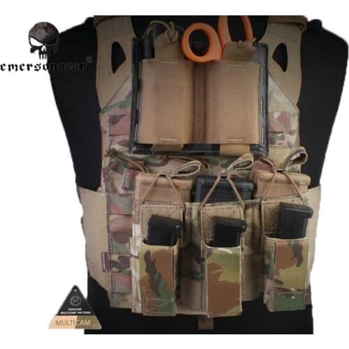 Emerson 5.56 Pistol Triple Open Top Magazine Pouch Combat Tactical Molle MAG Pouch EM6363