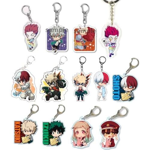 Japan anime My Hero Academia HUNTER HUNTER Black Clover GON Killua Hisoka Midoriya Bakugou Todoroki Acrylic figure keychain